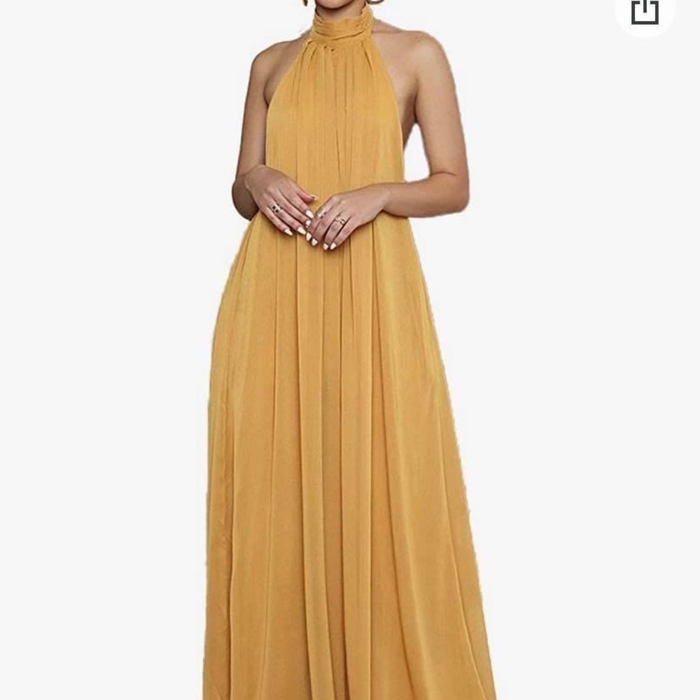 Charity women’s Elegant loose fit halter neck, backless wide leg jumpsuit. Med